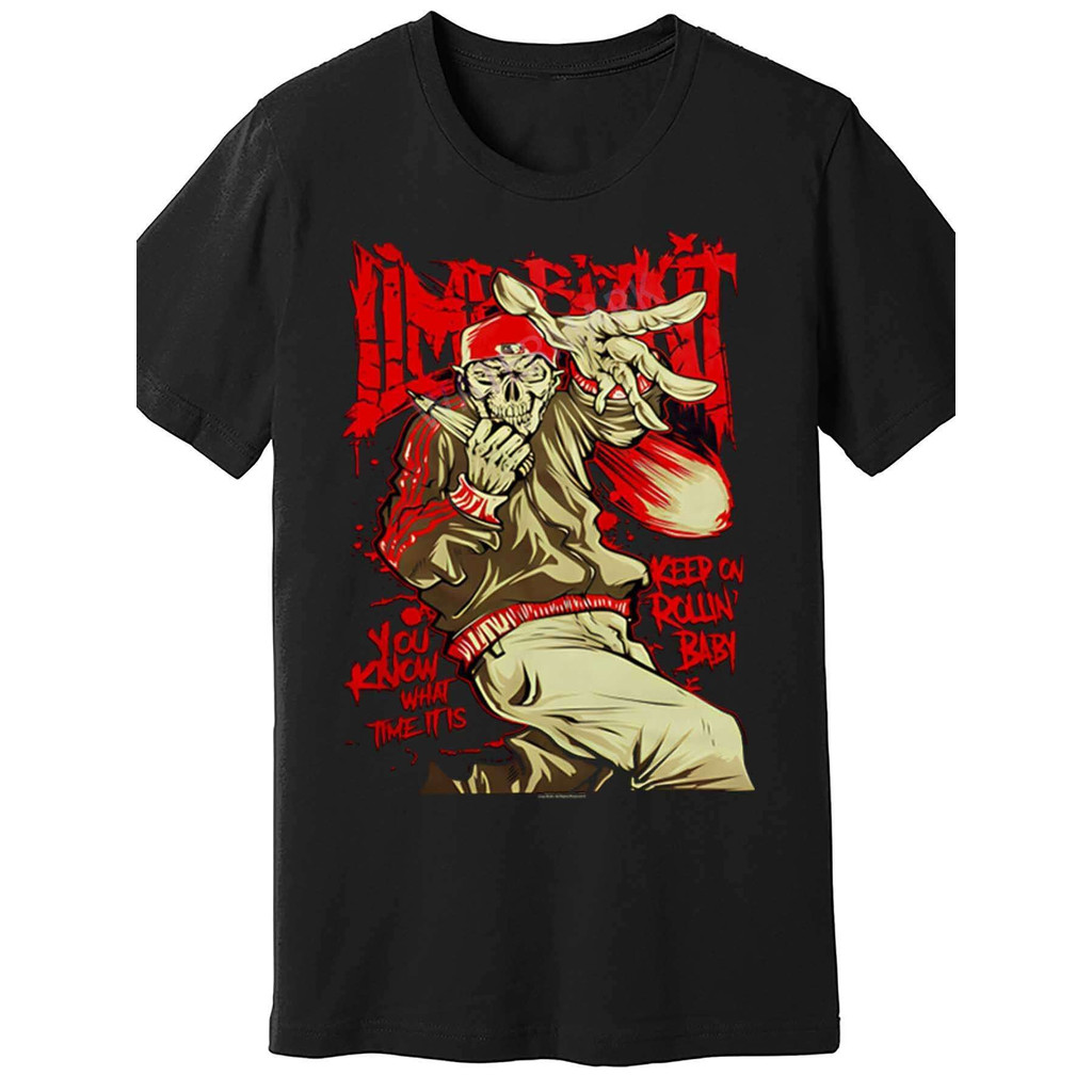 Camiseta Masculina Limp Bizkit Caveira Básica Oversized 100% Algodão