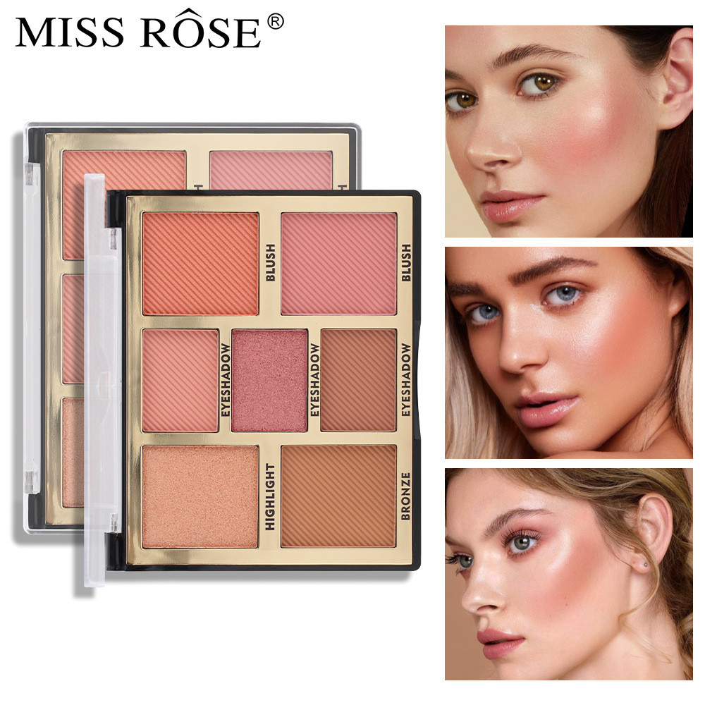 MISSROSE Multifuncional Expansão Color Highlighter Blush Palette Perolado com Flashing Brightening Matte Paleta A