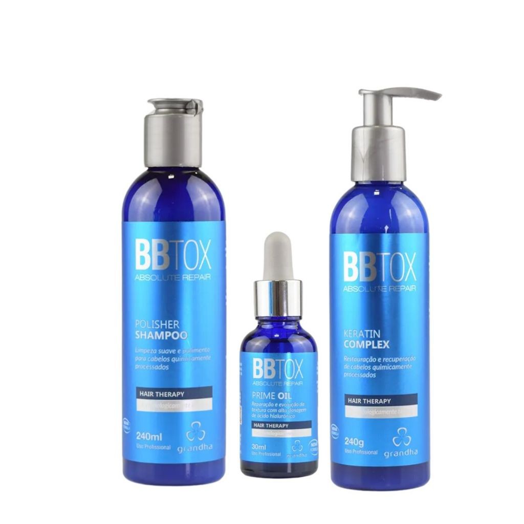 Grandha Ácido Hialurônico Bbtox Oil Prime E Shampoo Keratin