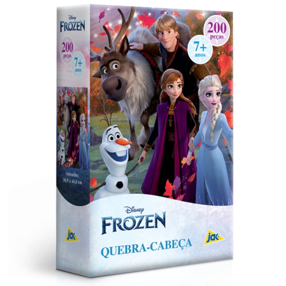 QUEBRA CABEÇA FROZEN DISNEY 200 PEÇAS TOYSTER PUZZLE FILMES DESENHOS MENINAS ANA ELSA OLAF KRISTOFF