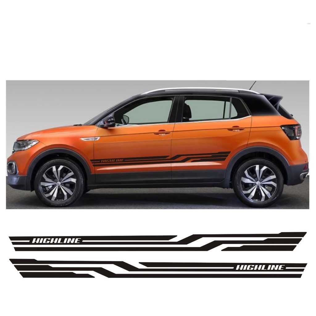 Adesivo Lateral T-cross Highline Faixa Colante T Cross Fita Tuning