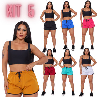 Shortinho Shorts Feminino Moda Casual Cores Praia Piscina Short Tactel Verão