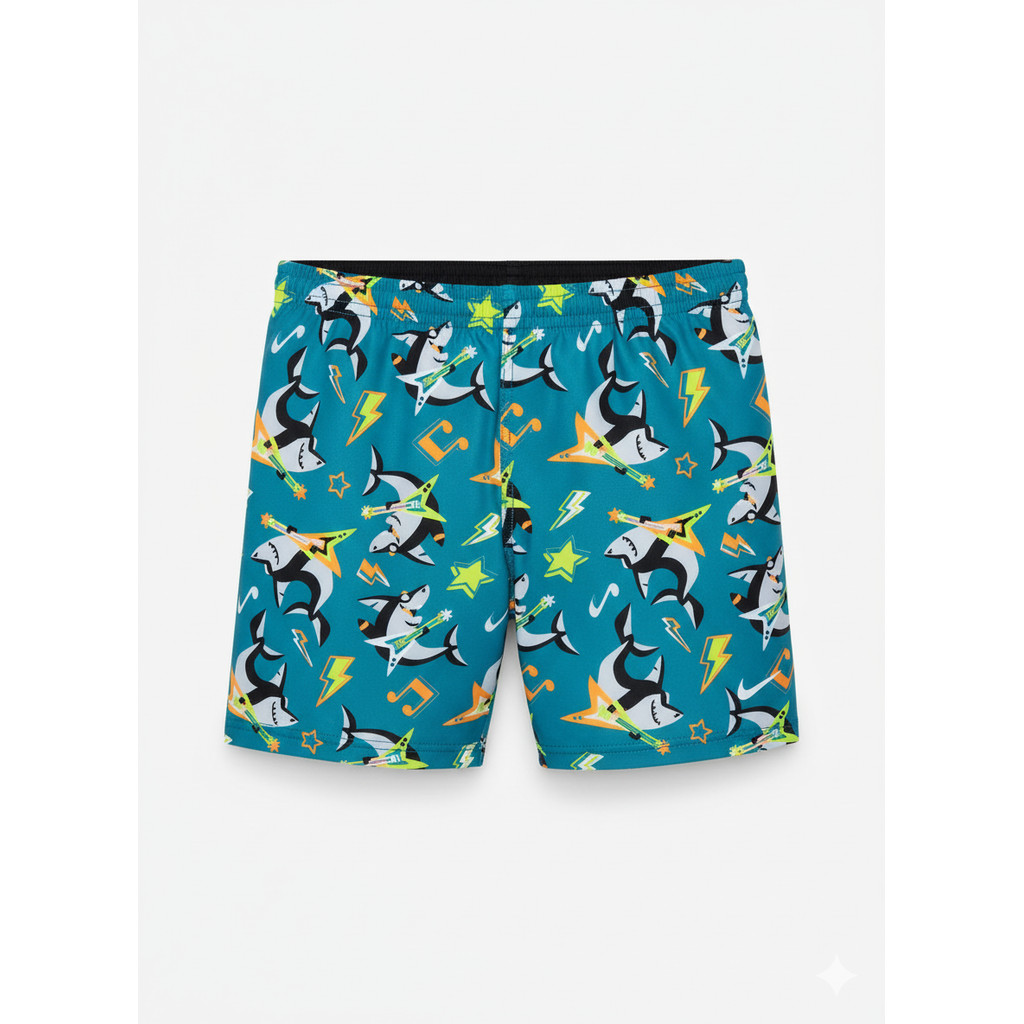 Sunga Boxer Menino Azul Infantil Praia Piscina Verão Tubarão Rockstar  Puket