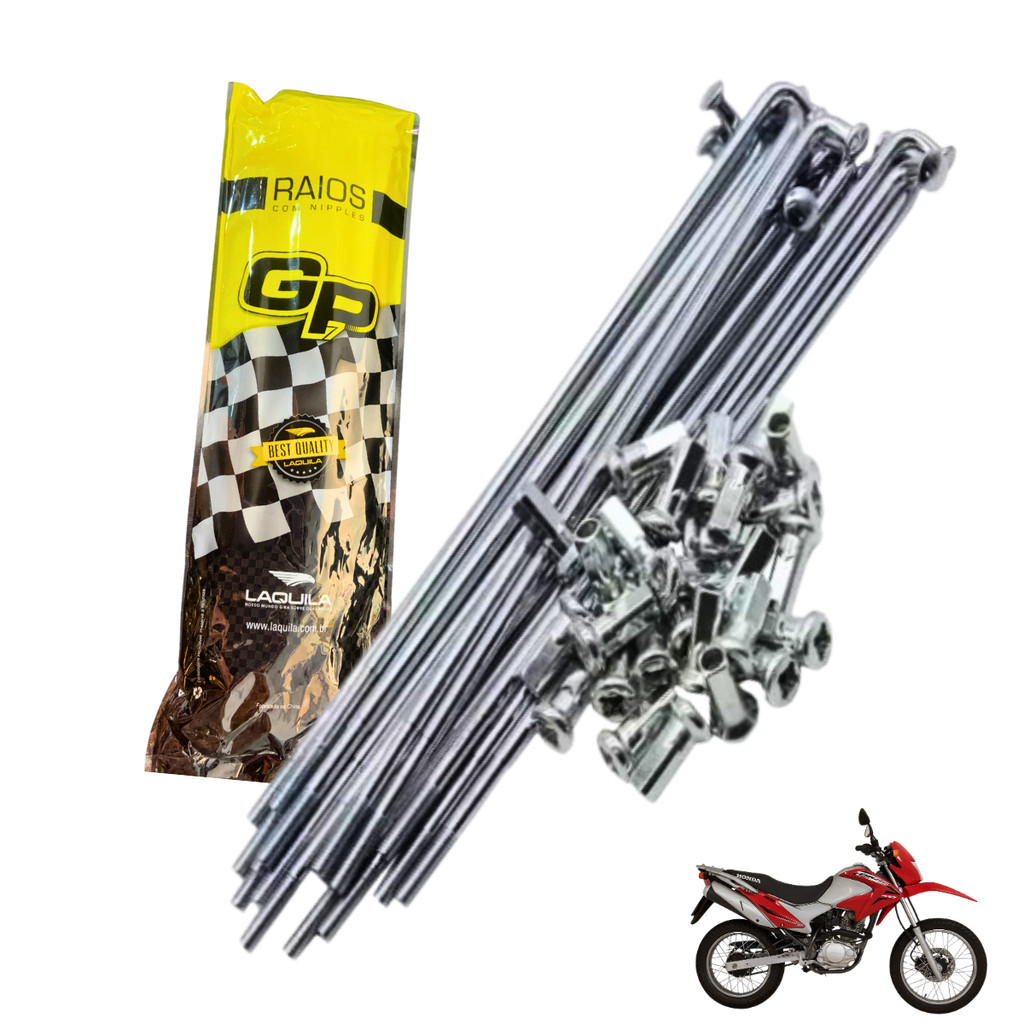 JOGO DE RAIO DIANTEIRO 4MM CROMADO BROS 150 ESD em Oferta na Shopee