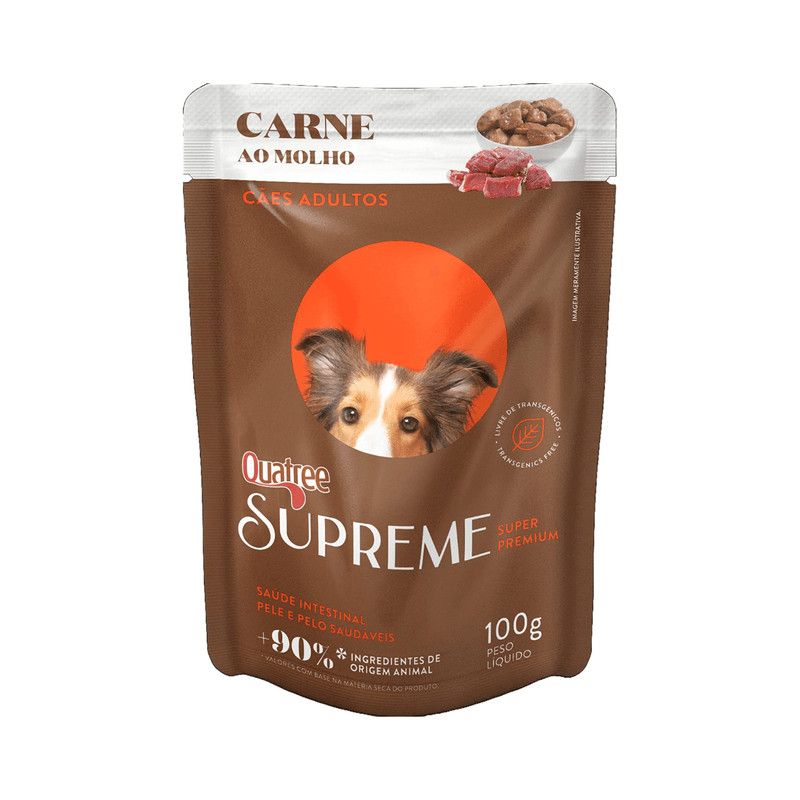 Ração Úmida Quatree Supreme Para Cães Adultos Carne 100g em Oferta na Shopee