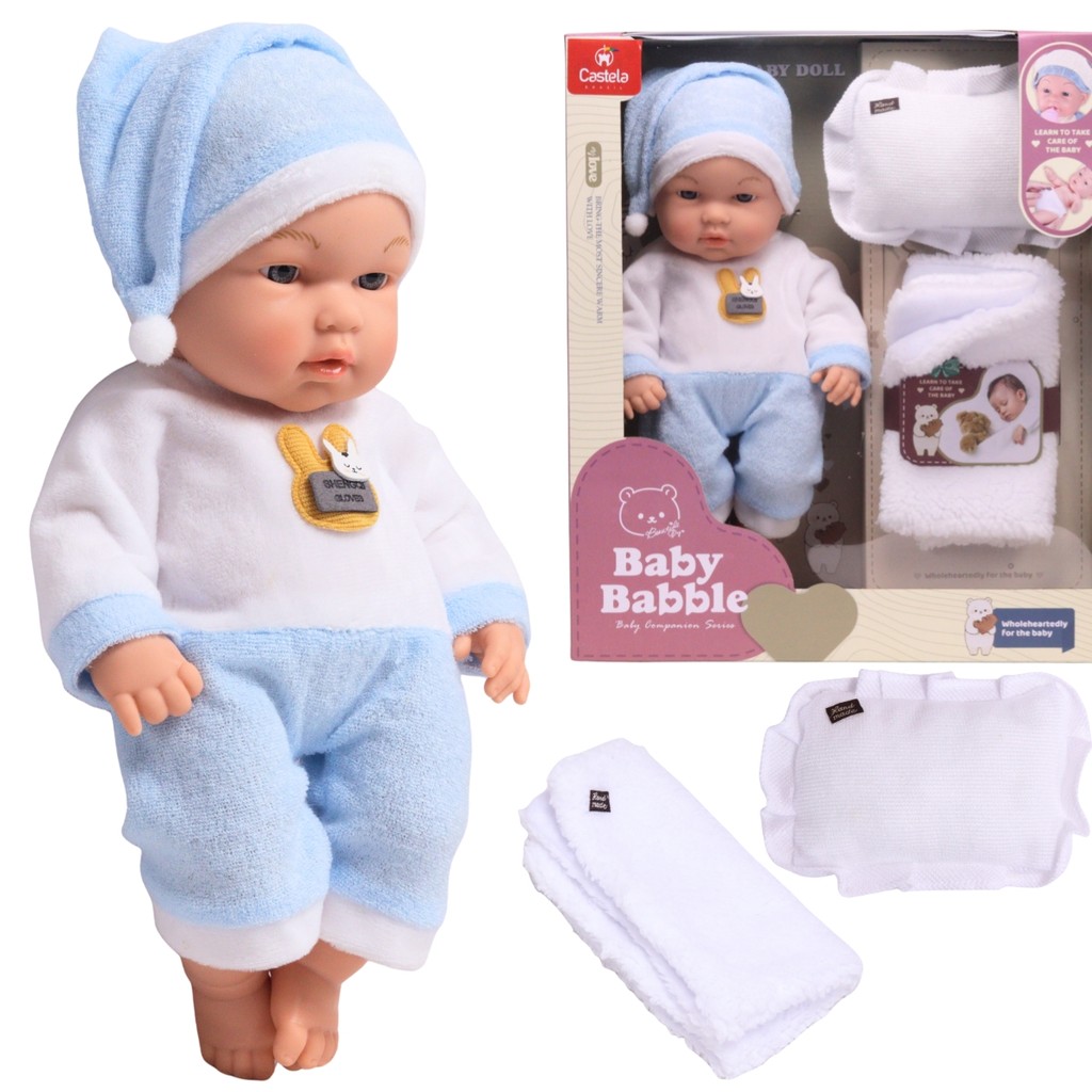 Boneca Bebe Reborn Azul Articulado Com Acessórios - Castela em Oferta na Shopee