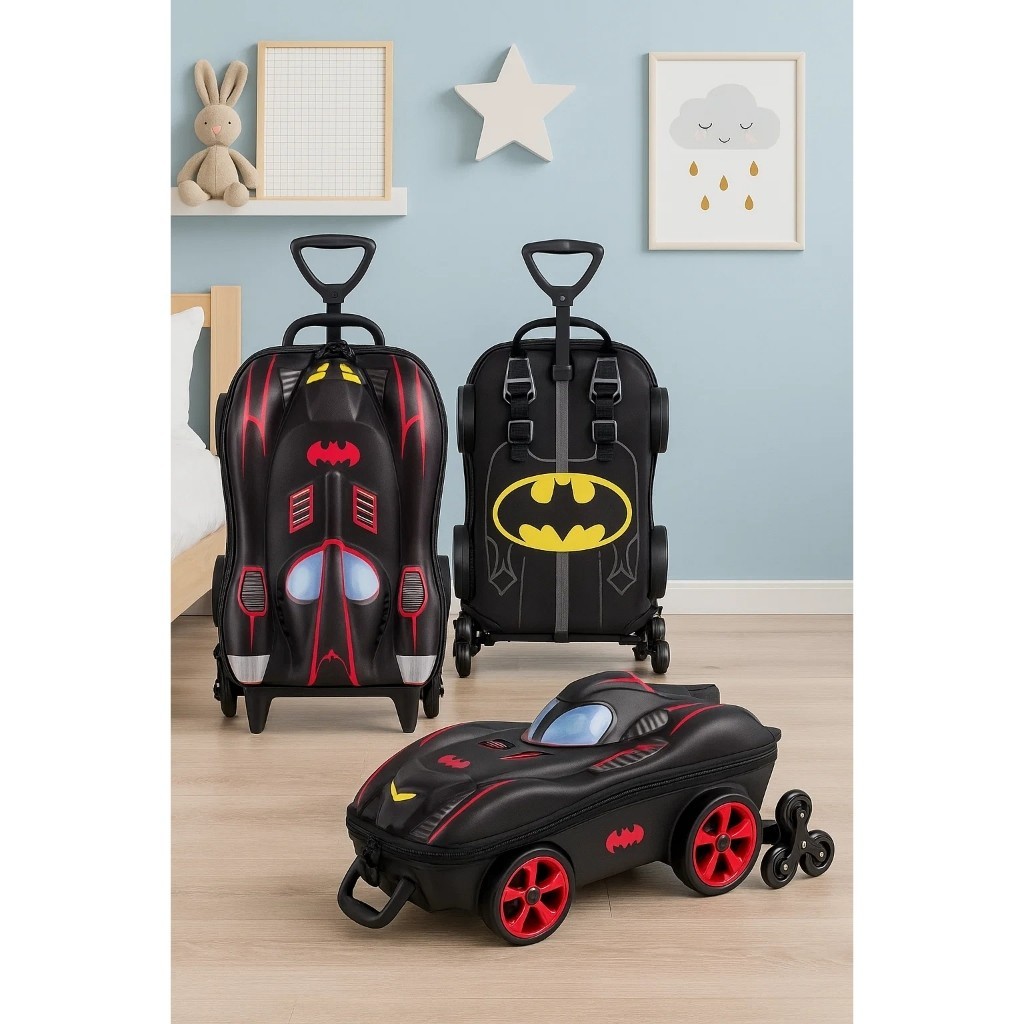 Mala Infantil Carrinho Rodinhas Mochila Criança Personagem Viagem Bolsa Bagagem Escolar Passeio