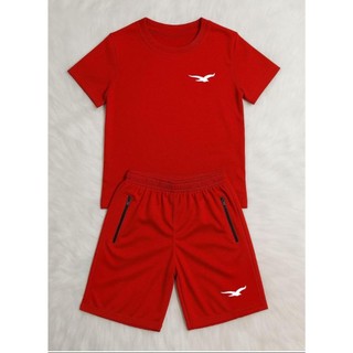 KIT Infantil Camiseta e Bermuda Elastano E Juvenil Masculino Com Elástico e BOLSOS  04 á …