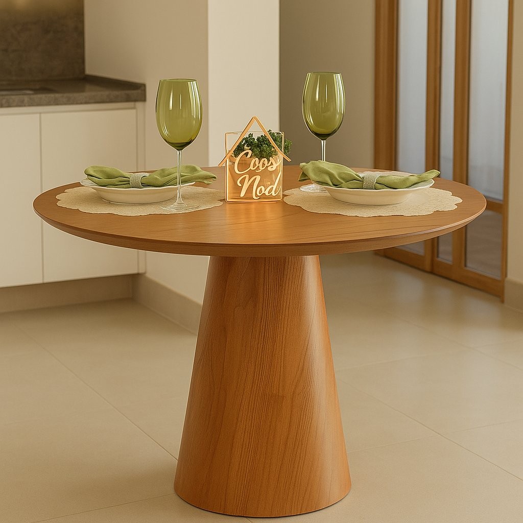 Mesa de Jantar Redonda Laminado em Madeira 90cm Cairo Madeira