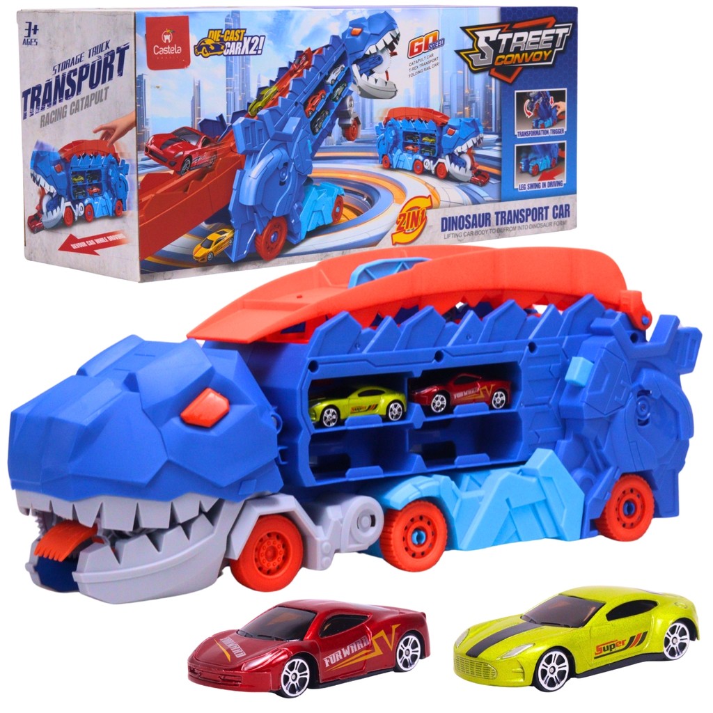 Brinquedo Caminhão Pista Dinossauro 2em1 Devorador de Carrinhos - Castela em Oferta na Shopee