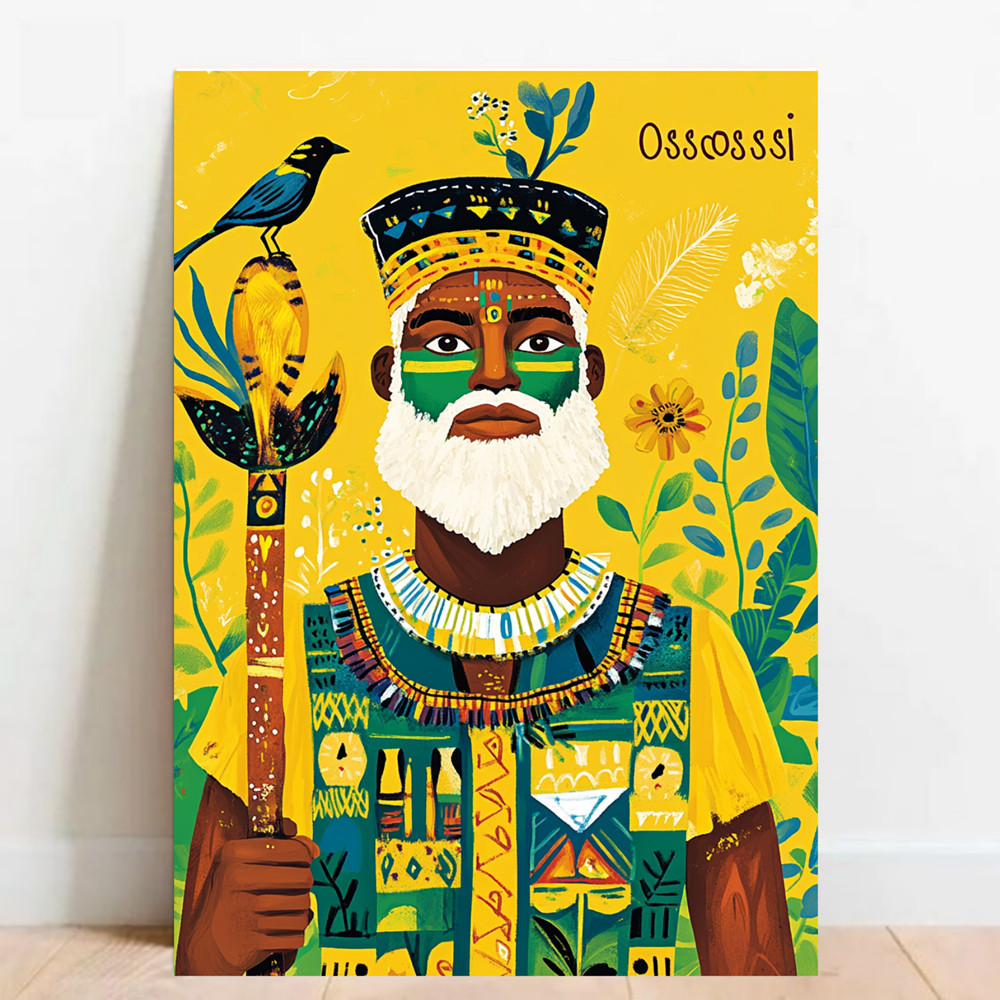Quadro Placa decorativa Oxossi Orixá Umbanda Candomblé Decorativo Oxalá 012