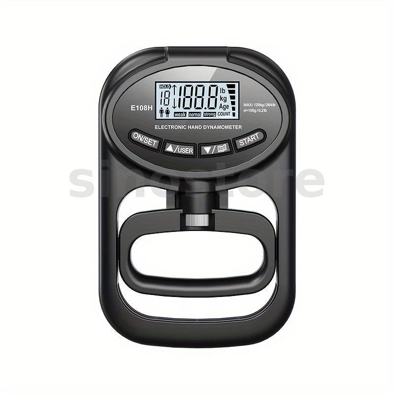 Dinamômetro Manual Testador Digital De Força De Preensão 265 lb 120 kg Bateria Recarregável Máxima USB LED Display À Pro