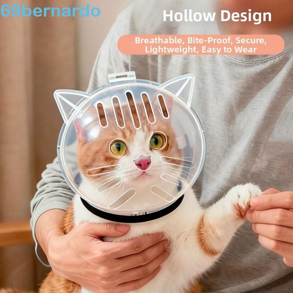 Coleira De Gato Transparente BERNARDO , Arnês Anti-Lamber Para Aparar Unhas , Capa De Cabeça De Recuperação
