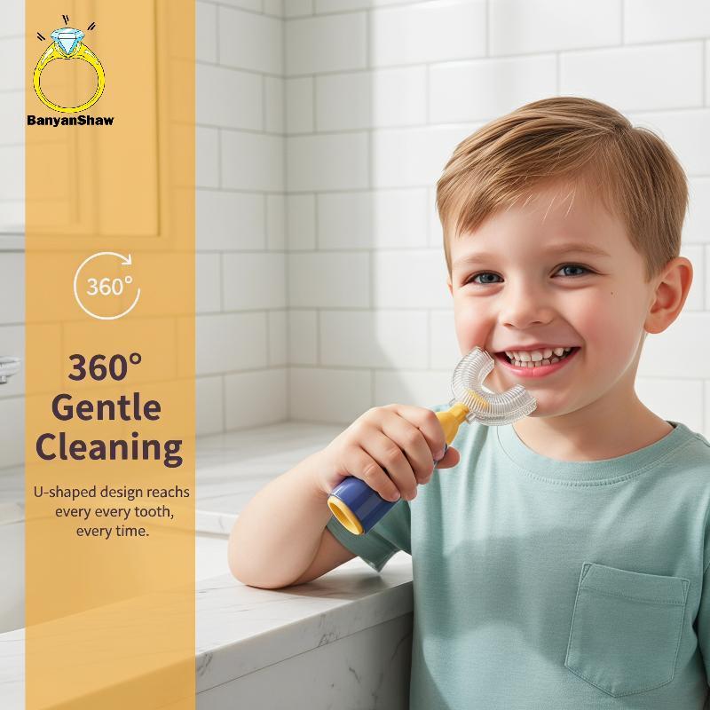 [BANY] Escova De Dentes Manual Em Forma De U Para Crianças Cerdas Macias Limpeza De Boca Inteira Higiene Escolar Casa Bo