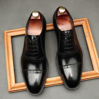 2022 novo estilo Brock sapatos de couro masculino Retro esculpido três articulações couro genuíno negócios Formal Wear s