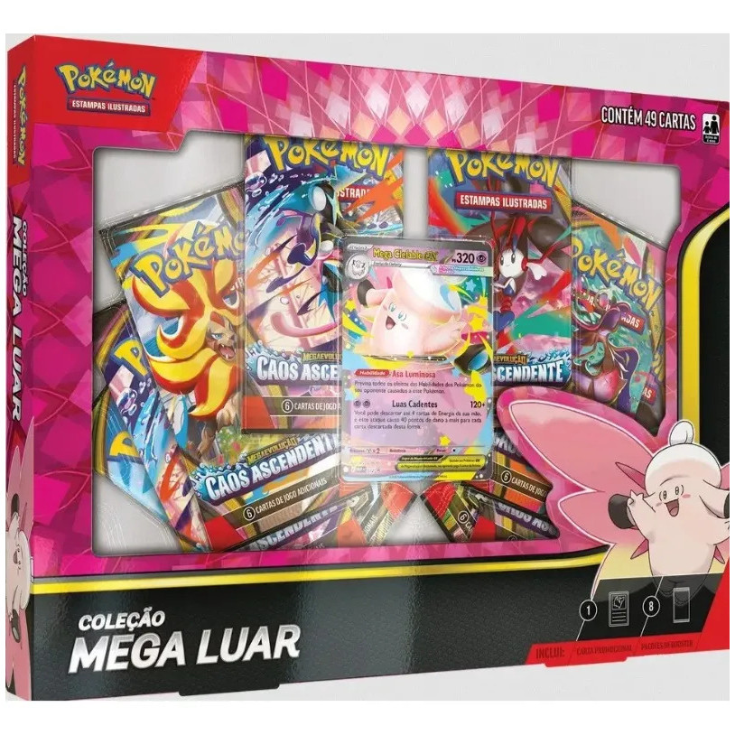 Box Pokémon Tcg Coleção Mega Luar Mega Clefable Ex