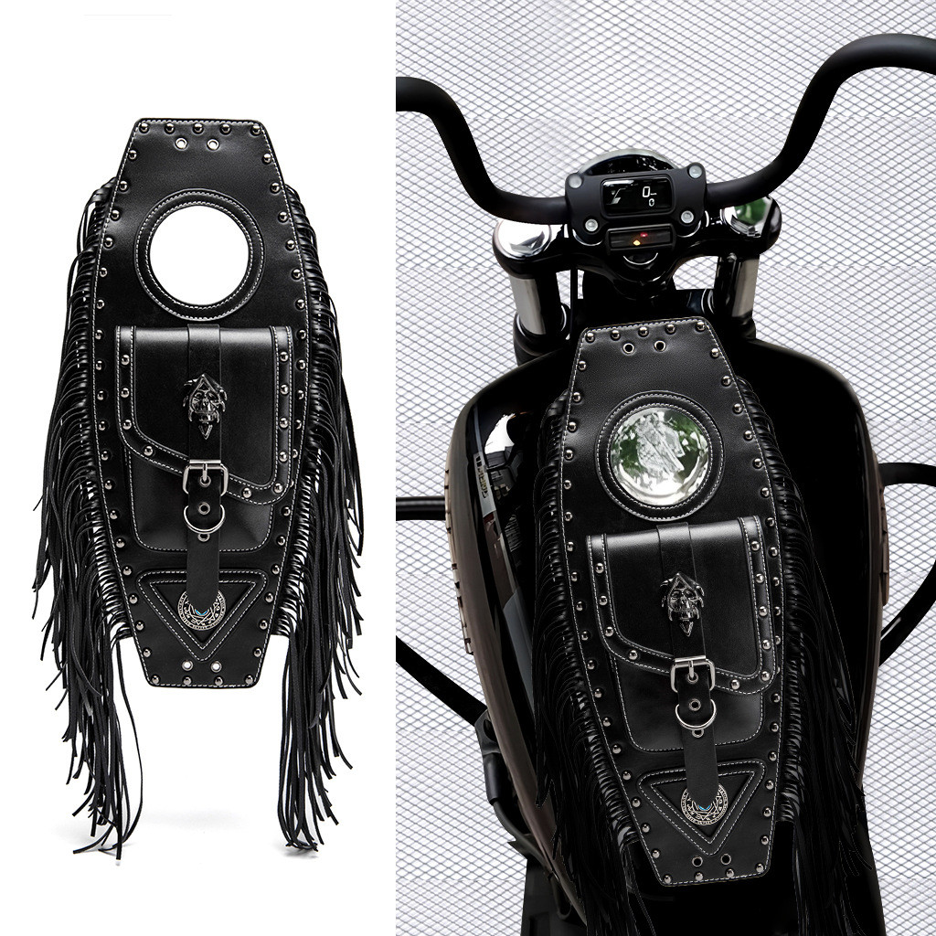 Punk Harley Rider acessórios de modificação da motocicleta príncipe cruzeiro Universal couro tanque combustível saco arm