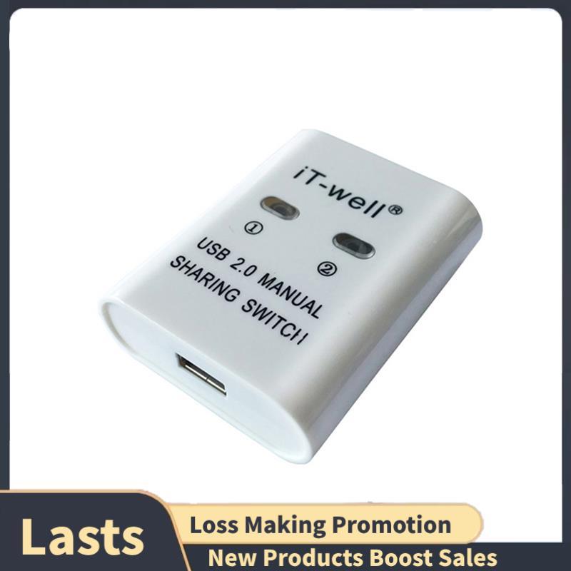 Impressora USB De 2 Portas Switch Hub Share Printer Entre Dois Computadores Para Compartilhar Branca