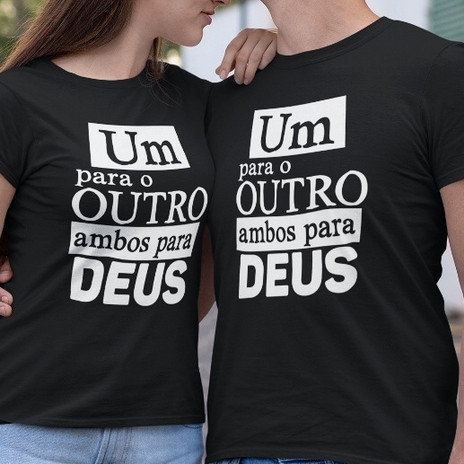 Kit Casal Um Para O Outro E Ambos Para Deus Camisetas 100 % Algodão Premium