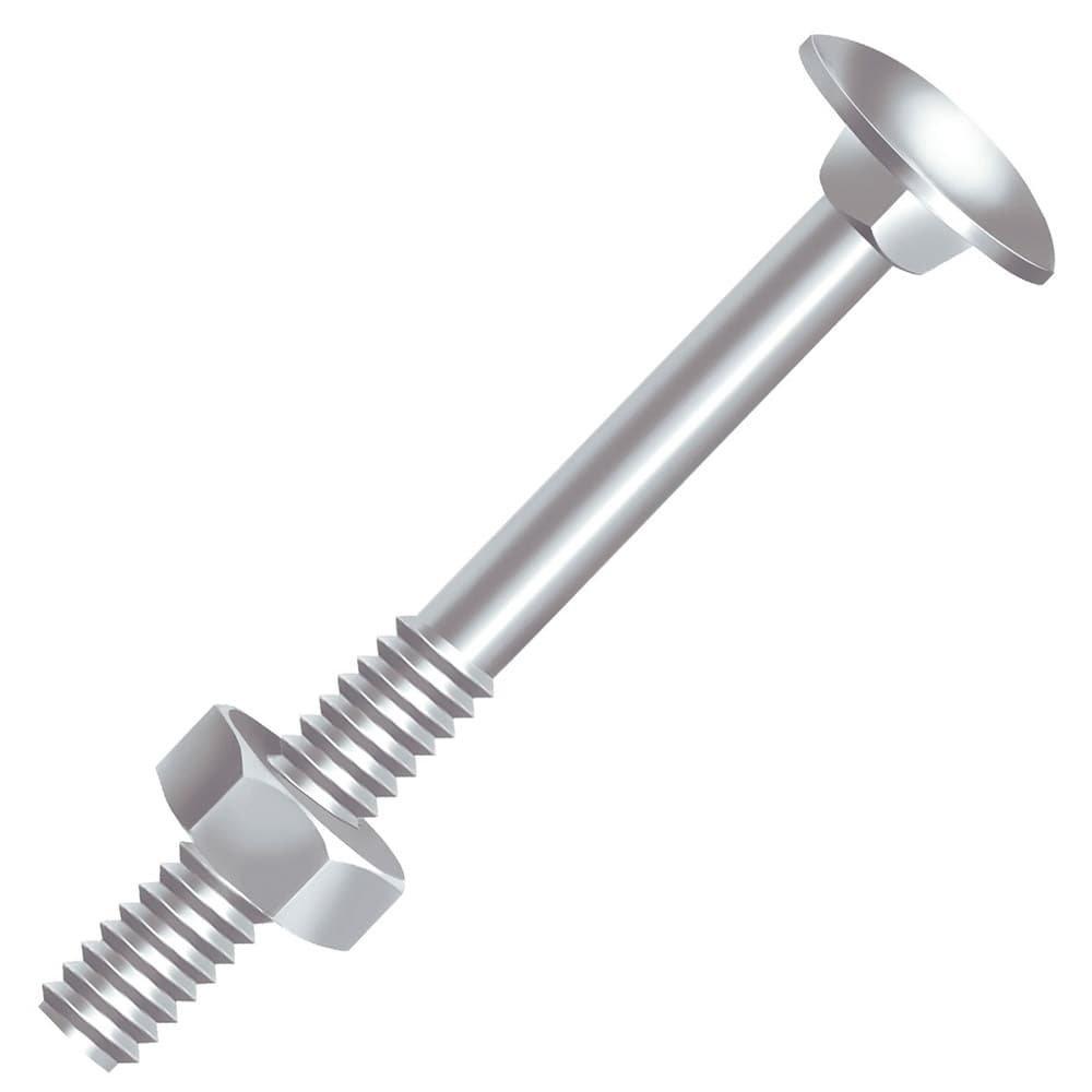 Parafuso Ciser Frances Zincado com Porca 1/4X3 1/2 - Embalagem com 200 Unidades
