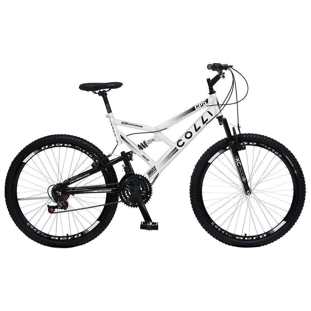 Bicicleta Infantil Colli GPS Aro 26 | Quadro Dupla Suspensão, Tamanho 19, Freio V-Break, Branco