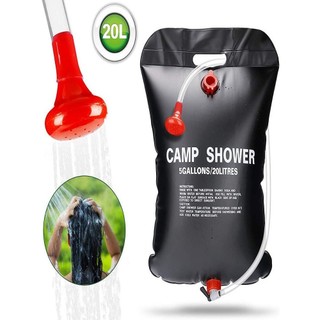 Acampamento ao ar livre banho chuveiro saco chuveiro Sprinkler 20L Solar saco de água quente portátil engrossado grande 
