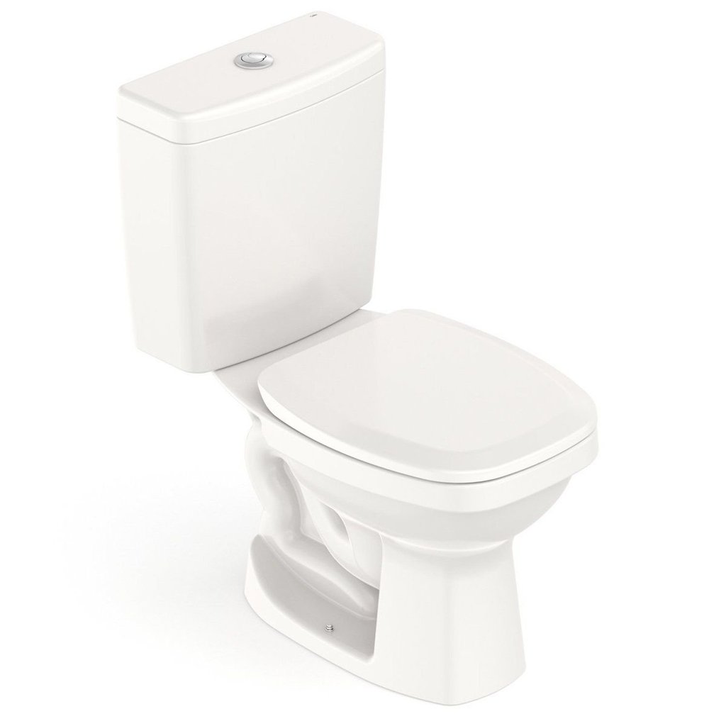 Kit Vaso Sanitário com Caixa Acoplada e Assento Like Celite Bege/Pergamon Brilhante Pergamon Brilhante