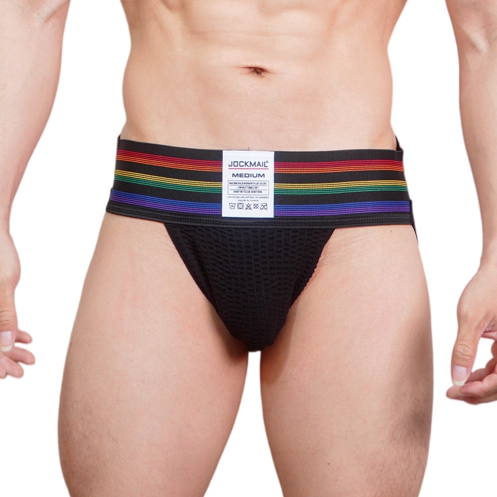 JOCKMAIL Men Jockstrap Thong Athletic Supporter Bikini Cueca 3 Polegada Cintura Elástica Cuecas Masculinas