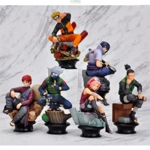 6Pçs Conjunto Boneco de Ação com 9cm do Naruto, Uzumaki, Gaara, Kakashi, Hatake e Sakura | Figura de Ação