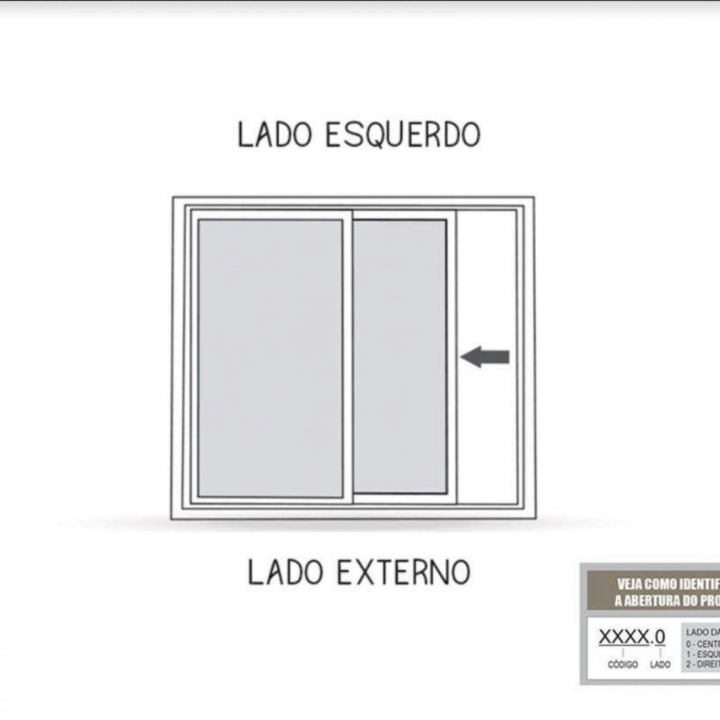 Janela de Aço de Correr 100x100cm 2 Folhas com Vidro Riobras Branco