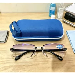TB Óculos sem borda unissex para leitura e computador, acompanha estojo