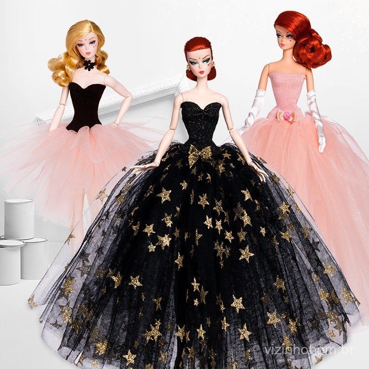 Roupas de boneca de brinquedo mais vendidas no comércio exterior, acessórios de vestido de princesa Barbie, acessórios p