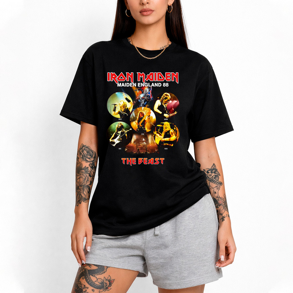Camiseta Algodão Unissex Iron Maiden Number Of The Beast Maiden England 88  Camisa T-Shirt
