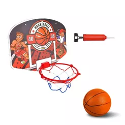 Mini Conjunto De Cesta De Basquete Com Bomba E Bola Ehm0110 Domni