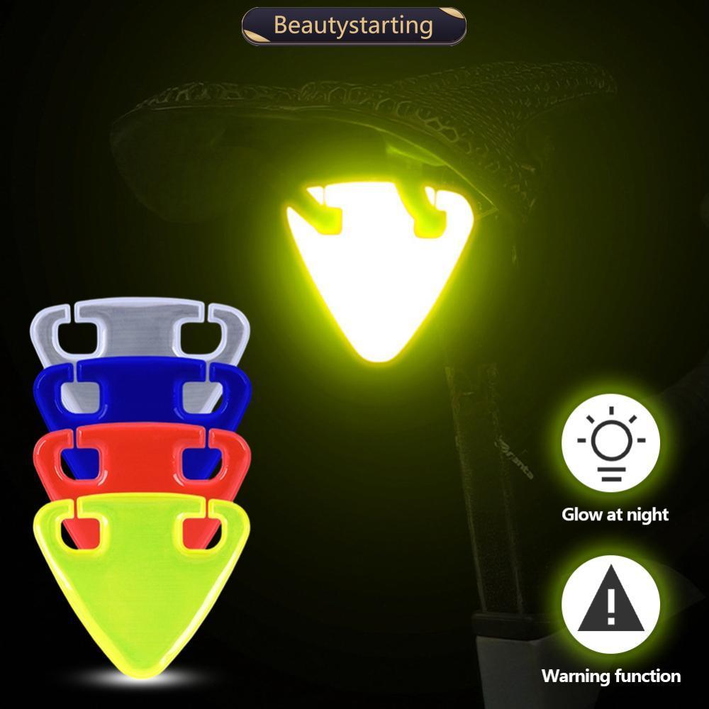 BEAUTYSTARTING Reflexivo Selim De Bicicleta Pingente Adesivo Luz Noturna Decoração Decalques Fita Triângulo De Vinil Avi