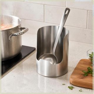 [Freneci2] Descanso De Colher De Aço Inoxidável , Resistente Ao Calor , Concha , Suporte De Espátula , Base Estável , Ac