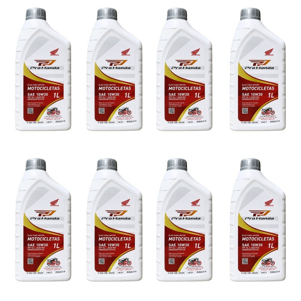 Kit 8 Óleo Lubrificante Honda Scooter 10W30 Para PCX ADV Elite SH
