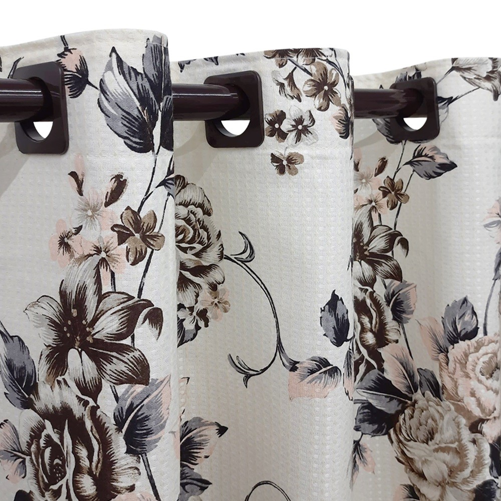 Cortina De Varão Piquet Floral 4,00x2,50 Luxo E Sofisticação — imagem 2 de 2