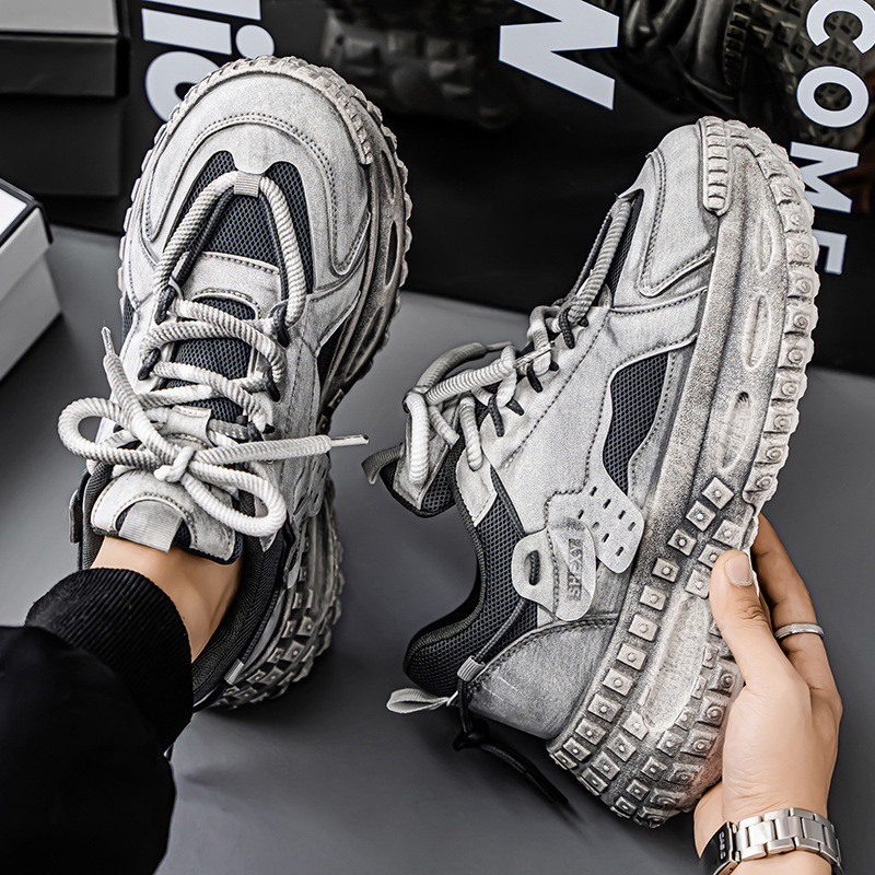 Sapatos masculinos primavera novo estilo malha respirável adolescente sapatos esportivos masculinos na moda All-Match pn