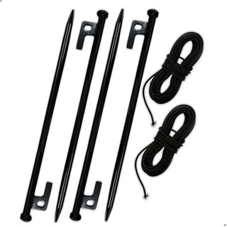 KIT 4 ESTACAs Grande 40Cm em Aço + 02 Elásticos para varetas 6mts cada Reparo de Barracas