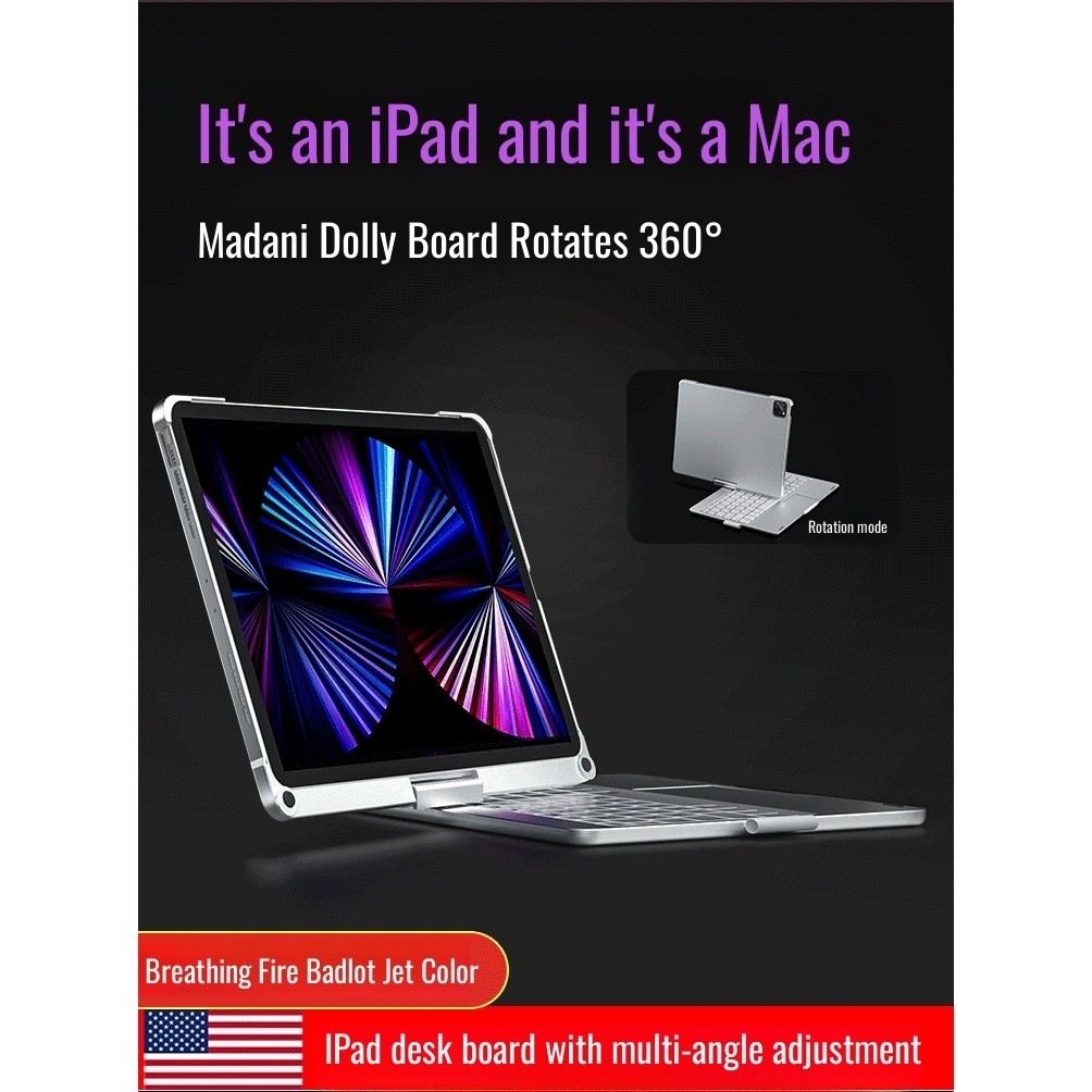 Compatível com a capa transparente giratória Magic Keyboard da Apple.