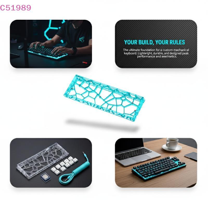 [kaan] GH60 Transparente Teclado Shell Oco Layout Acrílico Caso Para Personalizado Mecânico DIY Construir Altapatibilida