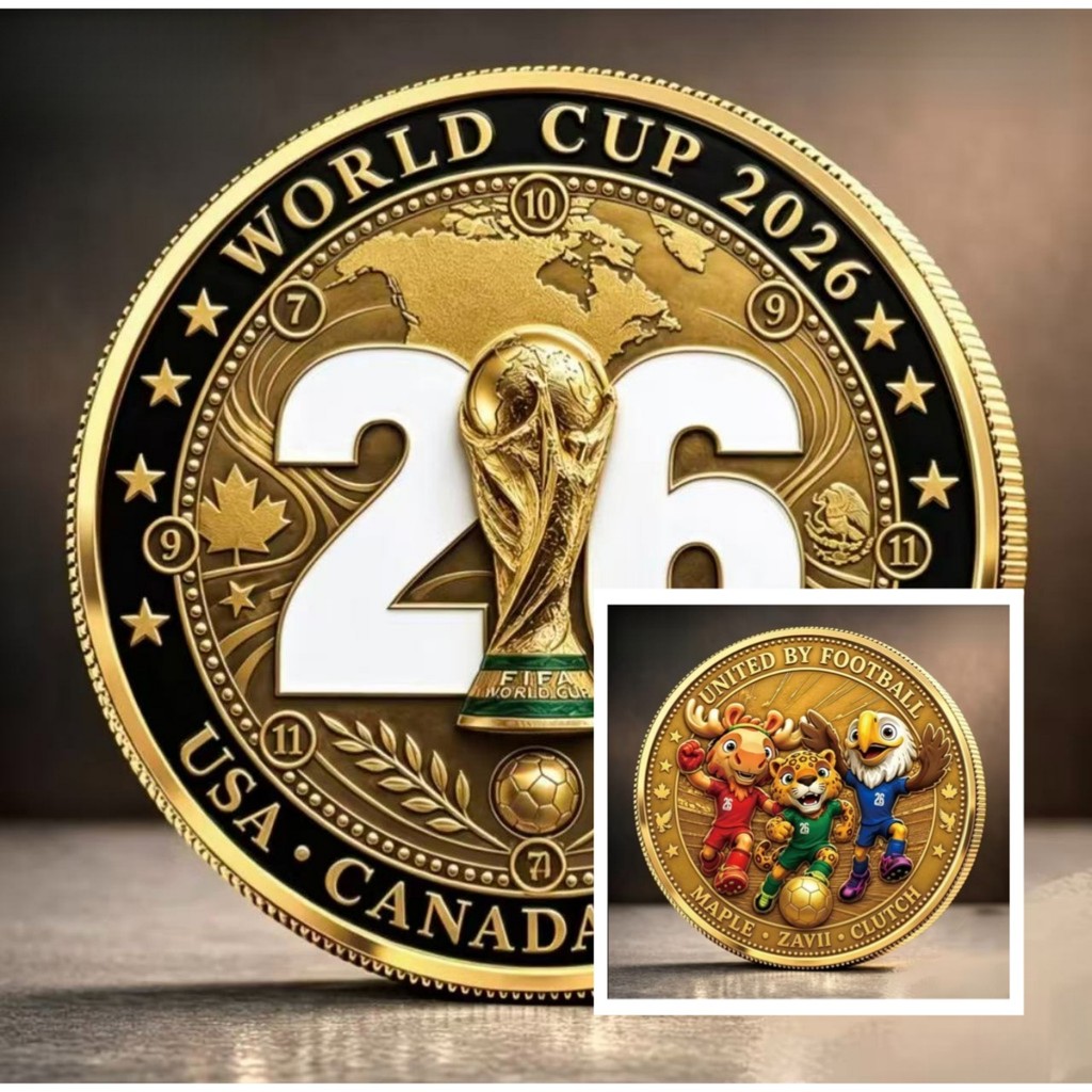 Moedas Comemorativas de Edição Limitada com Tema da Copa do Mundo 2026 - Colecionáveis de Jogos de Tabuleiro e Anime DIY