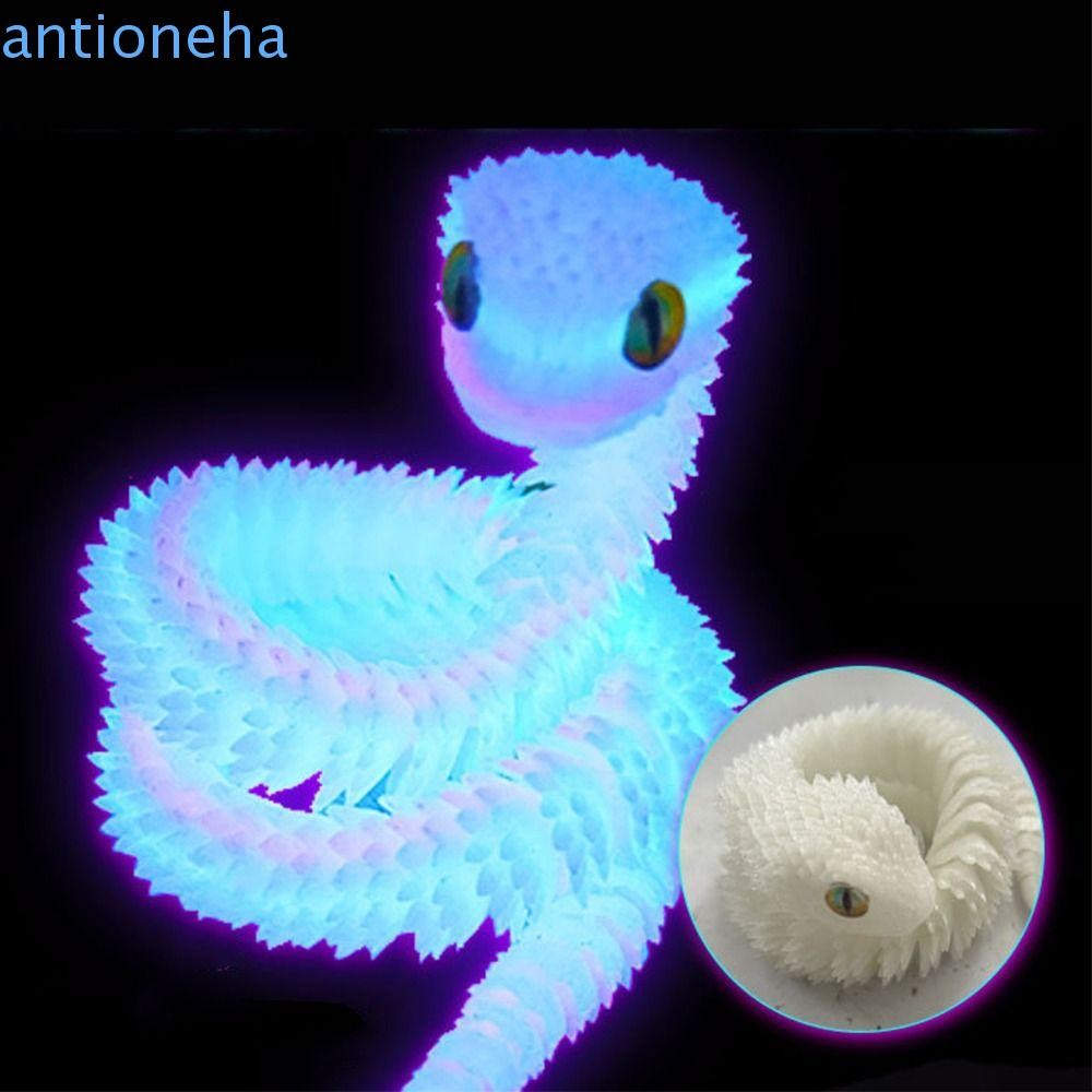 Ornamento De Cobra Luminosa ANTIONEHA , Modelo De Simulação De Animal Criativo Realista , Impressa Em 3D PLA