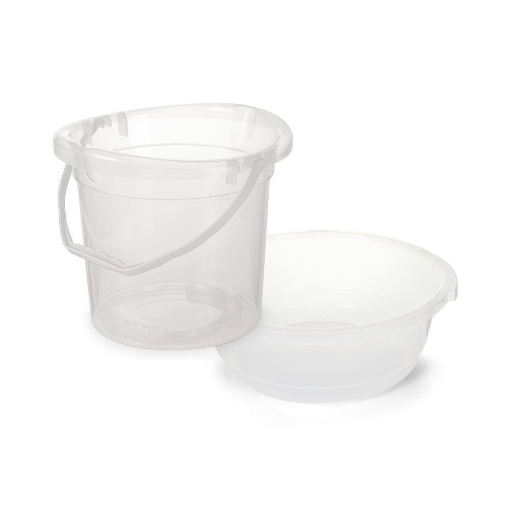 Kit Balde E Bacia Plasvale Transparente em Oferta na Shopee