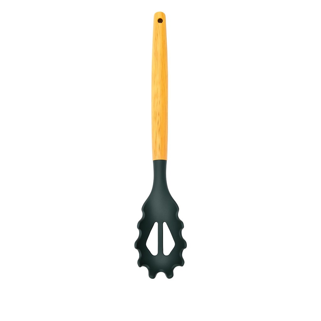 Pegador de Massa Silicone com Cabo de Madeira Macarrão Utensilios de Cozinha Anti Aderente Multi Uso
