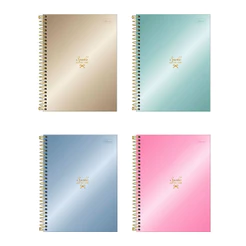 Caderno colegial capa dura 1x1 80 folhas West Village Metalizado Tilibra