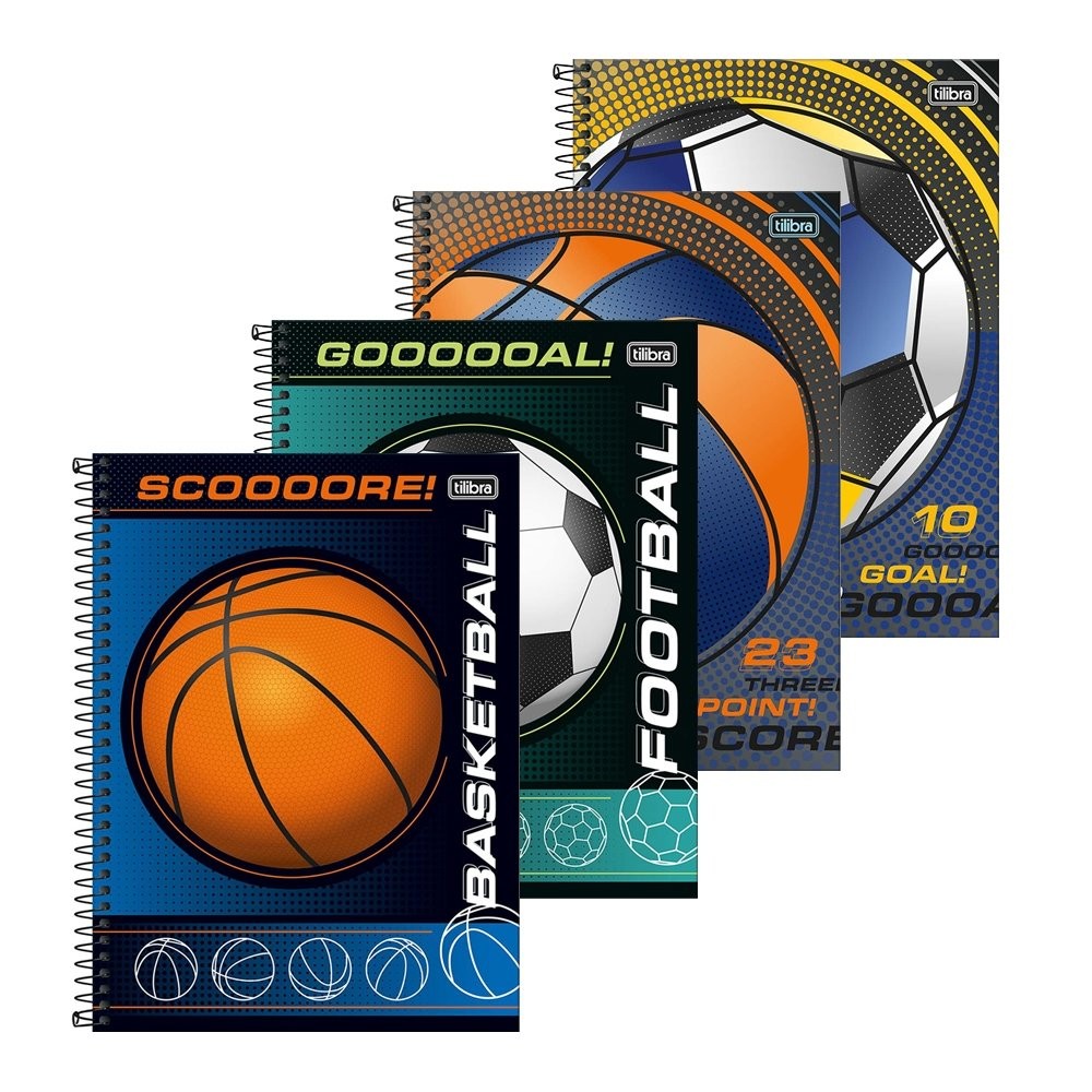 Caderno Espiral Tilibra Universitário Score Capa Dura 1 Matéria 80 Folhas - Embalagem com 4 Unidades (SORTIDO) em Oferta na Shopee