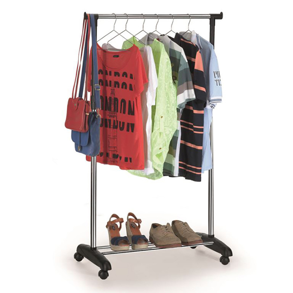 Arara Roupas Rodas Standard Estrutura Aço Reforçado Sapateira Inferior Ideal Clo