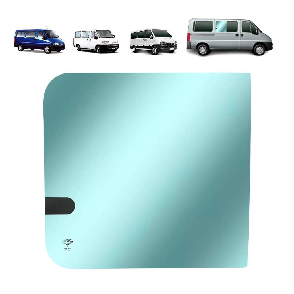 Vidro Lateral Fiat Ducato Peugeot Boxer Citroen Jumper 1997 a 2017 LD Teto Baixo V3 Móvel C/ Serigrafia 61,5x59,2cm